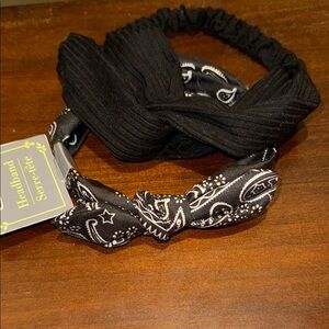 Black Paisley Headband Set
